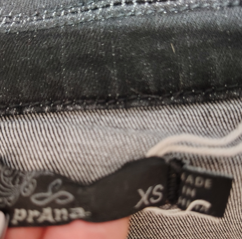 Prana Denim Crop Jacket, Black Distressed Jean  Pockets,Collar,BttnUp,Stretch,XS - Picture 2 of 8